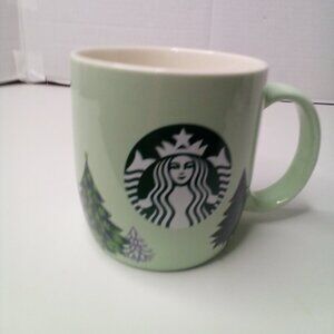 Starbucks Coffee Mug Christmas 2020 Pine Trees Green 18 OZ